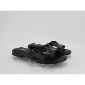 Melissa Women's Shoes Yacht Slide Size 5 Black Rubber Square Heel Flats Slip On